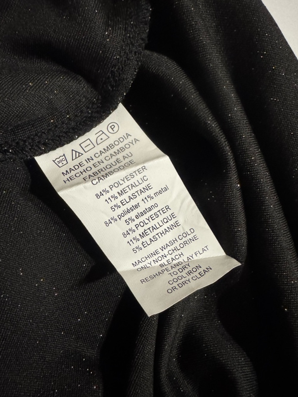 Michael Kors Shimmer Cold Shoulder Top XL Black Silver Long Sleeve - Picture 9 of 10